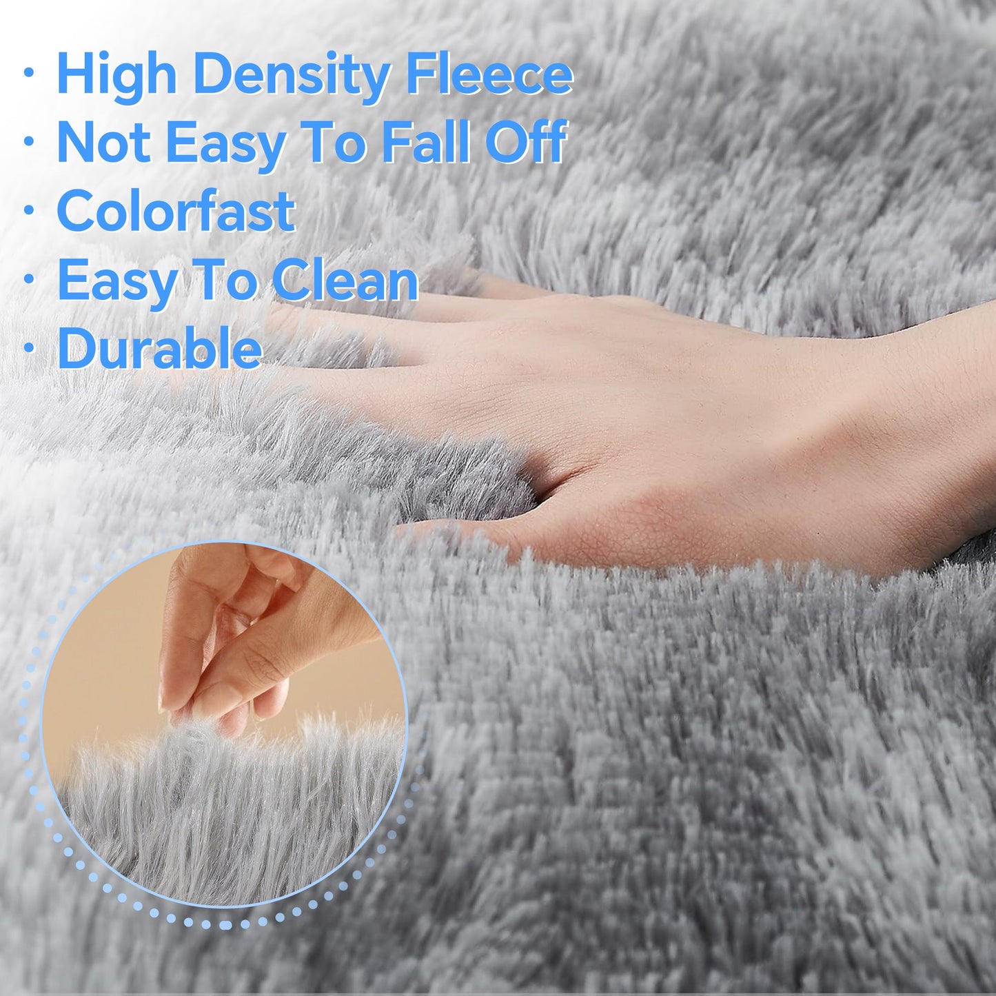 HioHa Area Rugs ,10ft x 8ft Shaggy Area Rugs for Living Room Bedroom£¬Soft Fluffy Rugs & Plush Decorative Rug for Indoor Home Floor Carpet Mat Light Gray