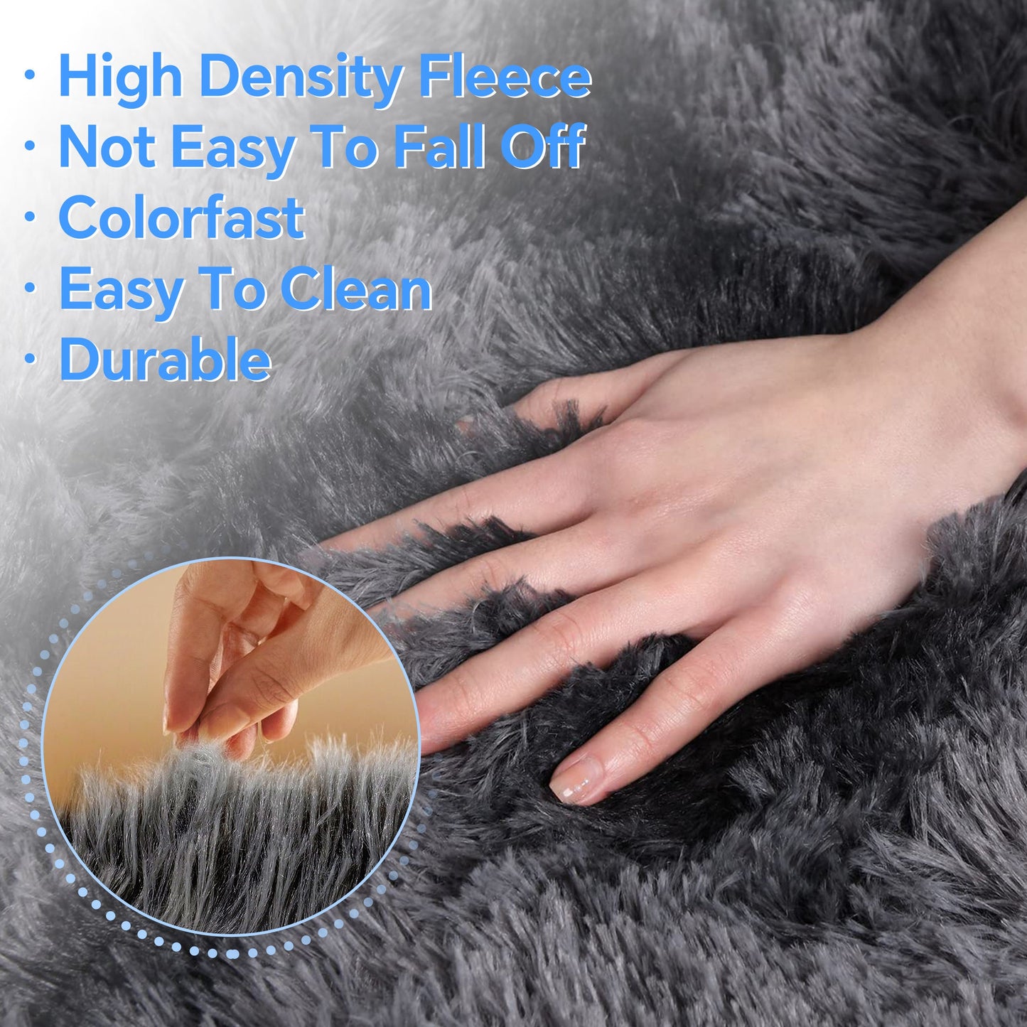 HioHa Area Rugs ,10ft x 8ft Shaggy Area Rugs for Living Room Bedroom£¬Soft Fluffy Rugs & Plush Decorative Rug for Indoor Home Floor Carpet Mat Dark Gray