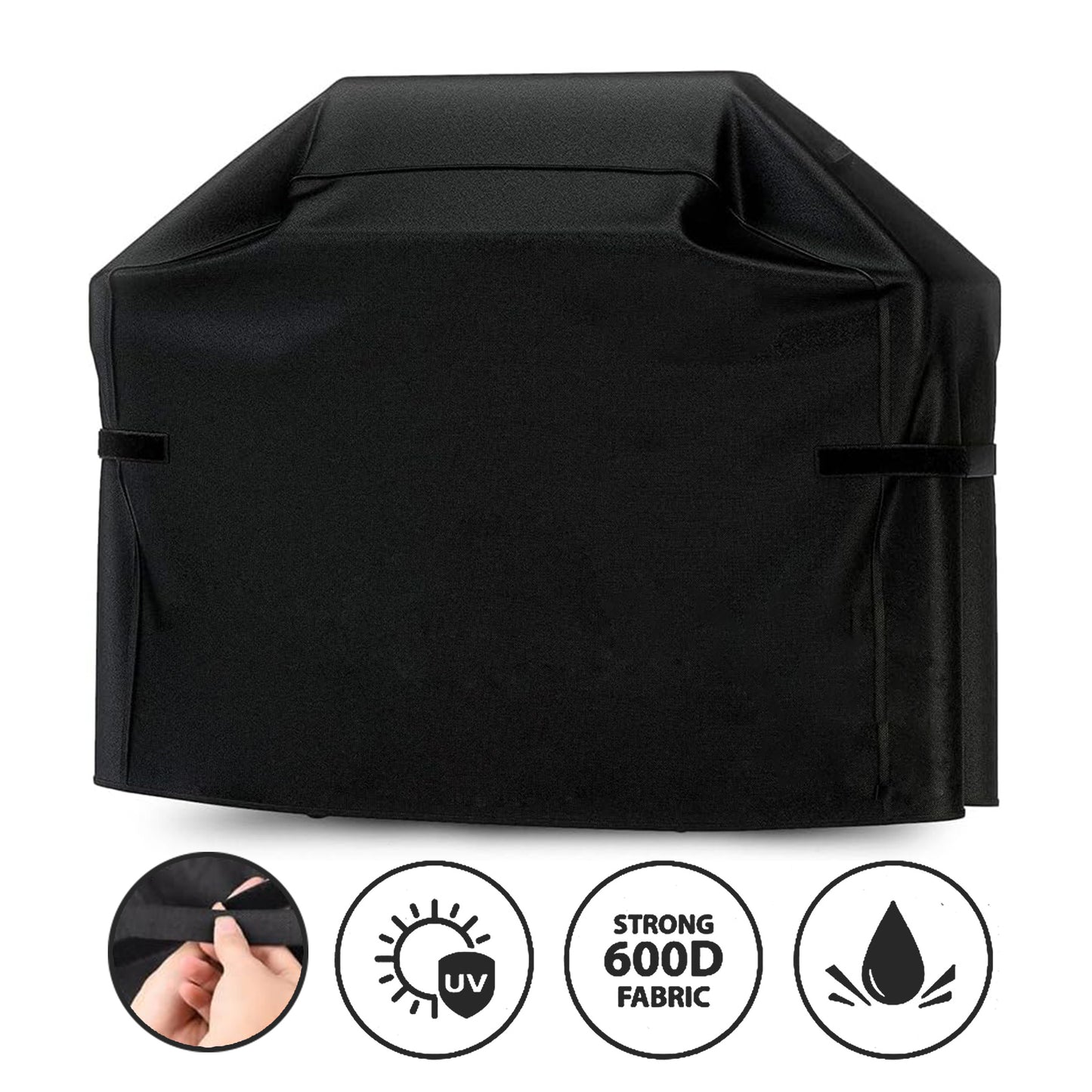 LCGOD Grill Cover, Heavy Duty BBQ Gas Grill Cover with Adjustable Straps, 60 inch All Weather Protection for Weber BBO, Char Broil, Gas Grill