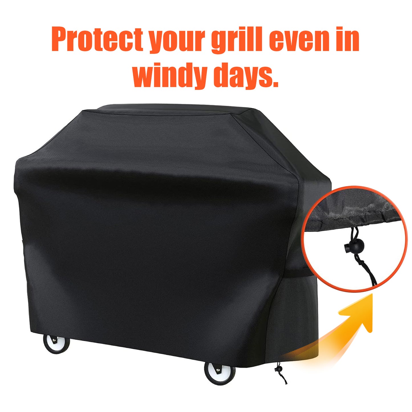 LCGOD Grill Cover, Heavy Duty BBQ Gas Grill Cover with Adjustable Straps, 60 inch All Weather Protection for Weber BBO, Char Broil, Gas Grill