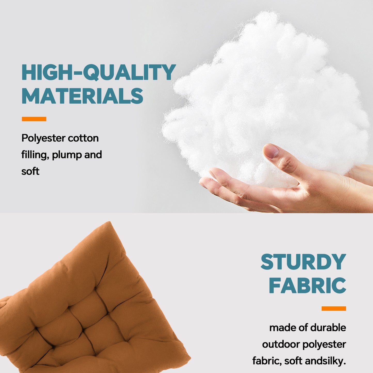 HioHa Rocking Chair Cushion, 49x19x3 inch Lounge Chaise Chair Cushion with Ties, Thickened Recliner Cushion Double-Sided Foldable(Brown)