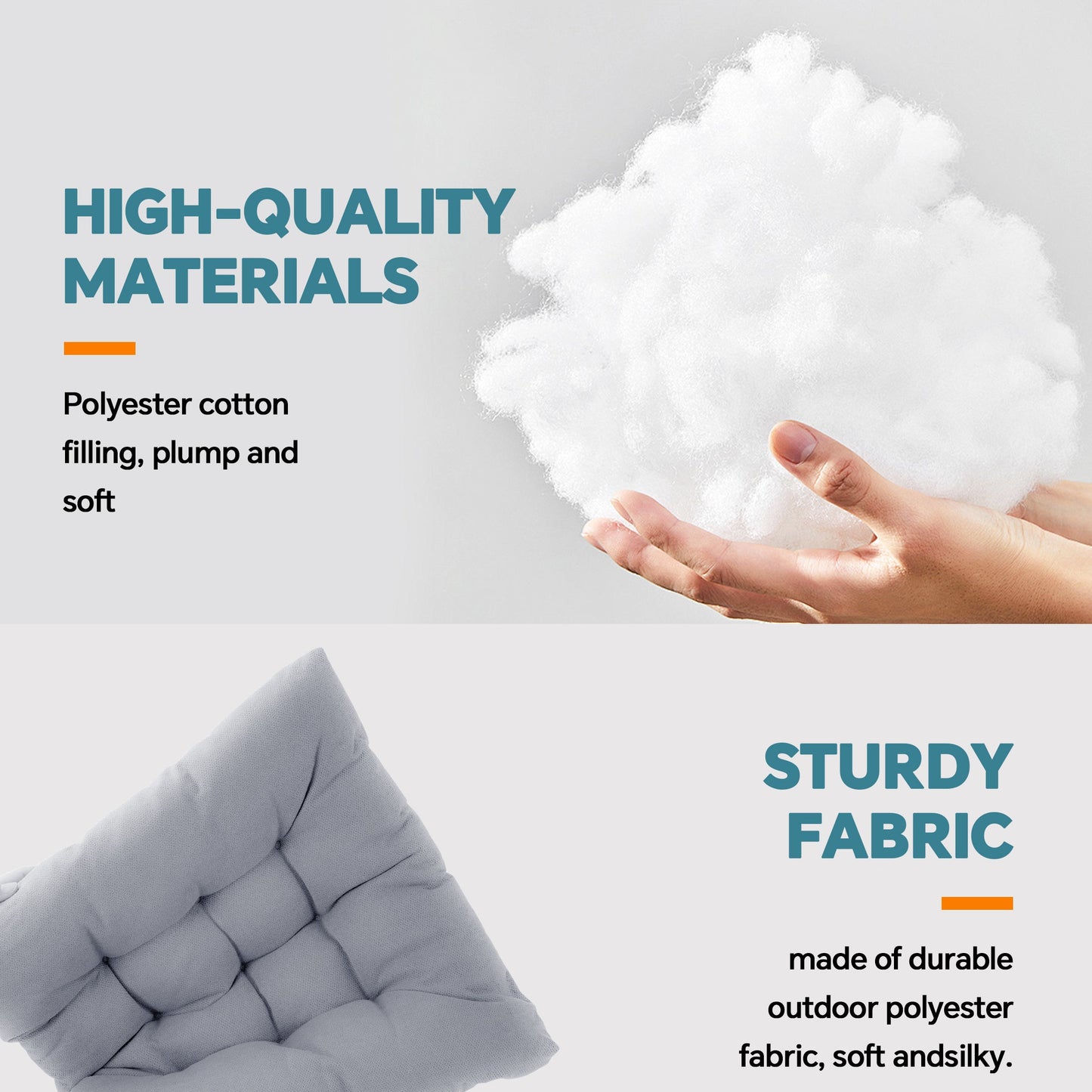 HioHa Rocking Chair Cushion, 49x19x3 inch Lounge Chaise Chair Cushion with Ties, Thickened Recliner Cushion Double-Sided Foldable(Gray)