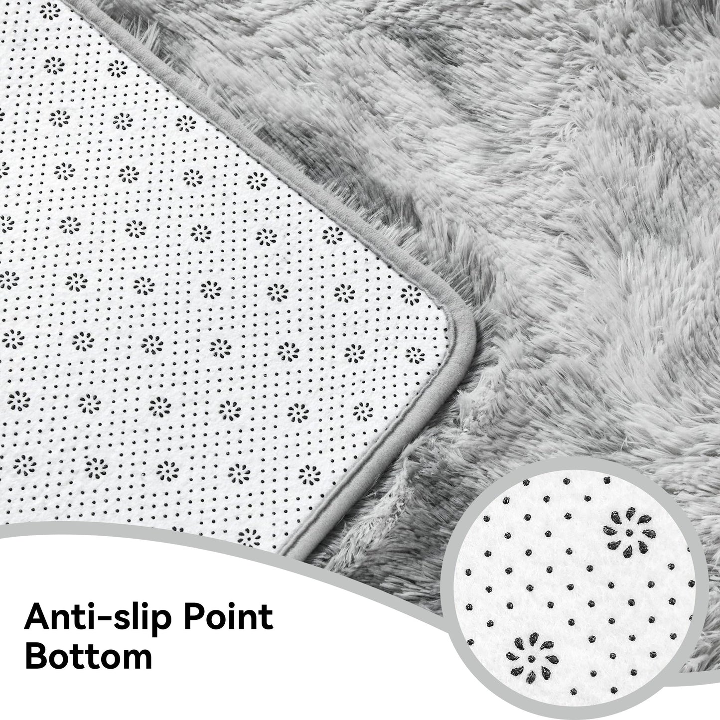 HioHa Area Rugs ,10ft x 8ft Shaggy Area Rugs for Living Room Bedroom£¬Soft Fluffy Rugs & Plush Decorative Rug for Indoor Home Floor Carpet Mat Light Gray