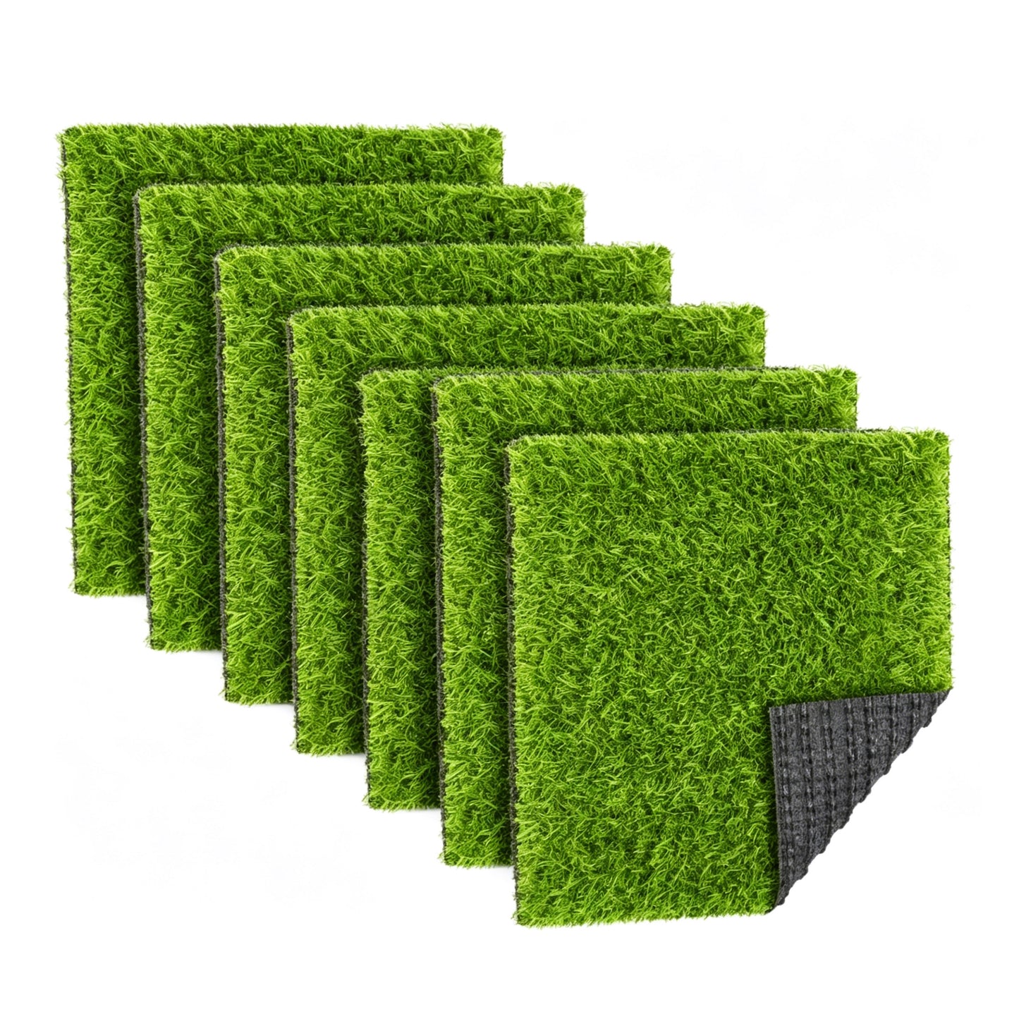 Lcgod 6 Packs Artificial Grass Square Mat 12x12 Inch Fake Grass Turf Patch with Drainage Holes Synthetic Grass Tiles for Indoor Outdoor Patio Garden Balcony DIY Decor