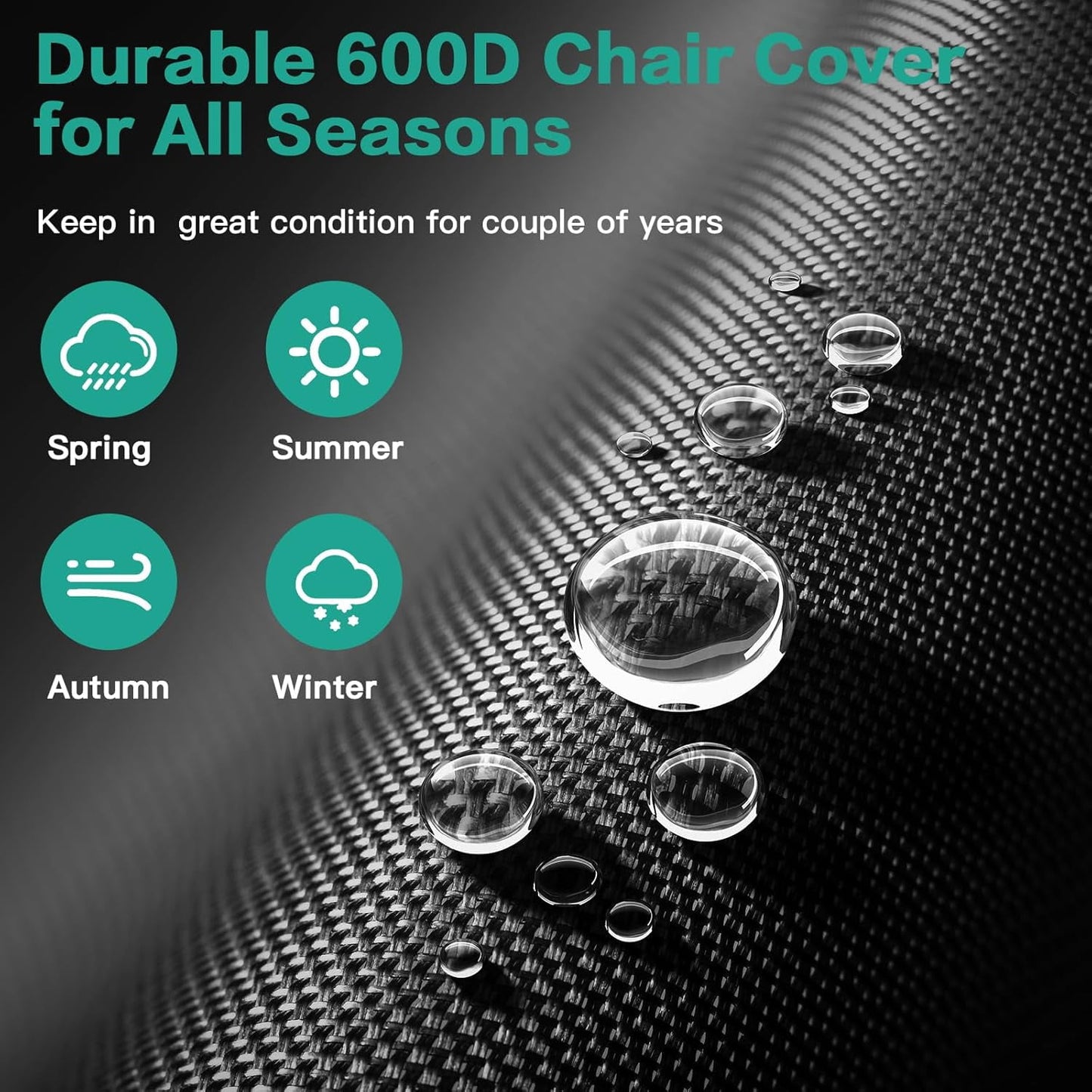 LCGOD Chaise Lounge Cover, Patio Lounge Chair Cover Waterproof and UV Resistant, Heavy Duty Outdoor Furniture Covers for Garden Sun Lounger, 79W x 30D x 28H in