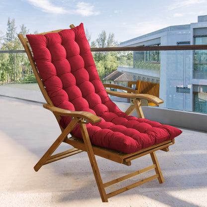 HioHa Rocking Chair Cushion, 49x19x3 inch Lounge Chaise Chair Cushion with Ties, Thickened Recliner Cushion Double-Sided Foldable(Reddish Brown)