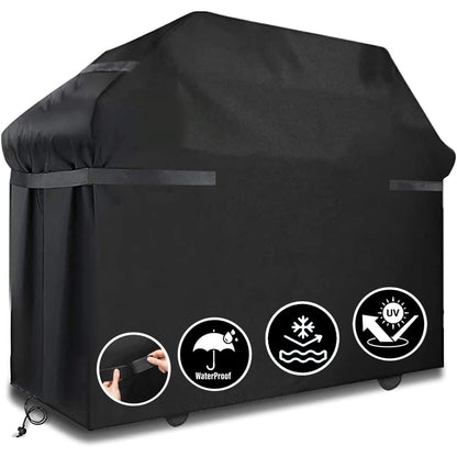 LCGOD Grill Cover, Heavy Duty BBQ Gas Grill Cover with Adjustable Straps, 52 inch All Weather Protection for Weber BBO, Char Broil, Gas Grill