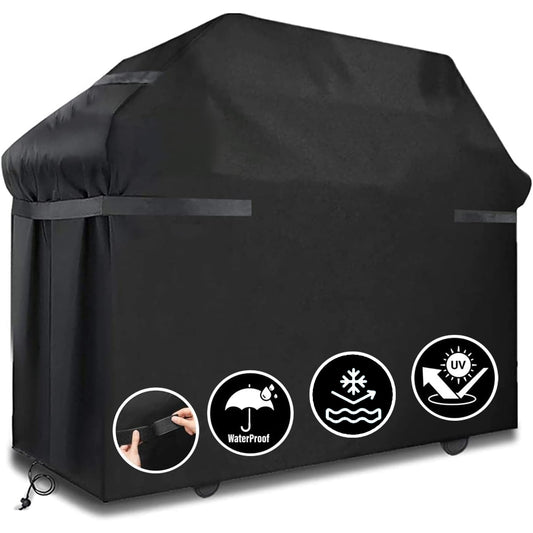 LCGOD Grill Cover, Heavy Duty BBQ Gas Grill Cover with Adjustable Straps, 52 inch All Weather Protection for Weber BBO, Char Broil, Gas Grill