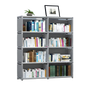 HioHa 8-Cube Storage Organizer, Portable Folding Bookshelf with Adjustable Shelves , Space Saving Unit for Home Office Closet , Grey