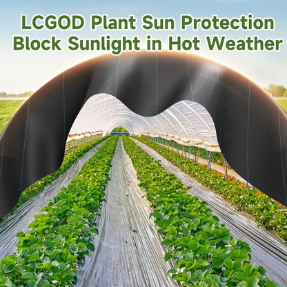 LCOGD 6.6x33FT High-Permeability Weed Barrier Fabric with 50 Ground Nails, Heavy Duty Landscape Fabric for Gardens, Lawns & Landscaping