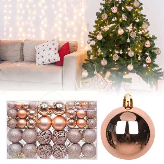 HioHa Shatterproof Christmas Ornaments, 100 Pack Plastic Ball Decorations with Fade-Resistant Colors for Tree