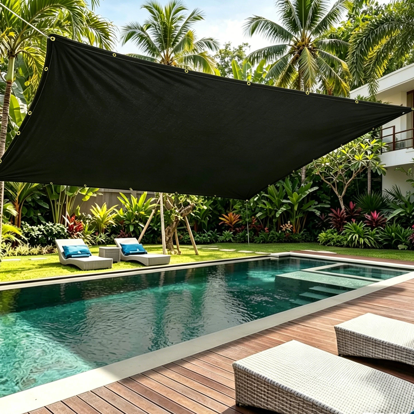 Lcogd 10x6ft 85% Black Sun Shade Cloth with Rustproof Brass Grommets - UV Block Mesh for Garden, Greenhouse, Patio, Pergola & Plant Cover