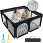 HioHa 52" x 52" Baby Playpen, Portable Play Yard with Sturdy Steel Frame & Breathable Mesh, Indoor Outdoor Baby Play Area