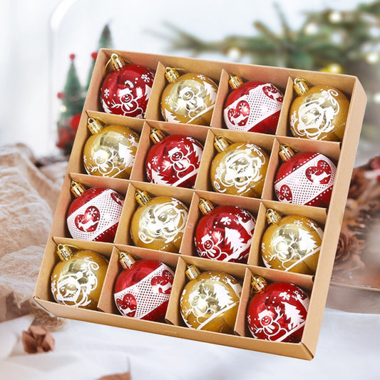 HioHa Shatterproof Christmas Ornaments, 16 Pack Plastic Ball Decorations with Fade-Resistant Colors for Tree