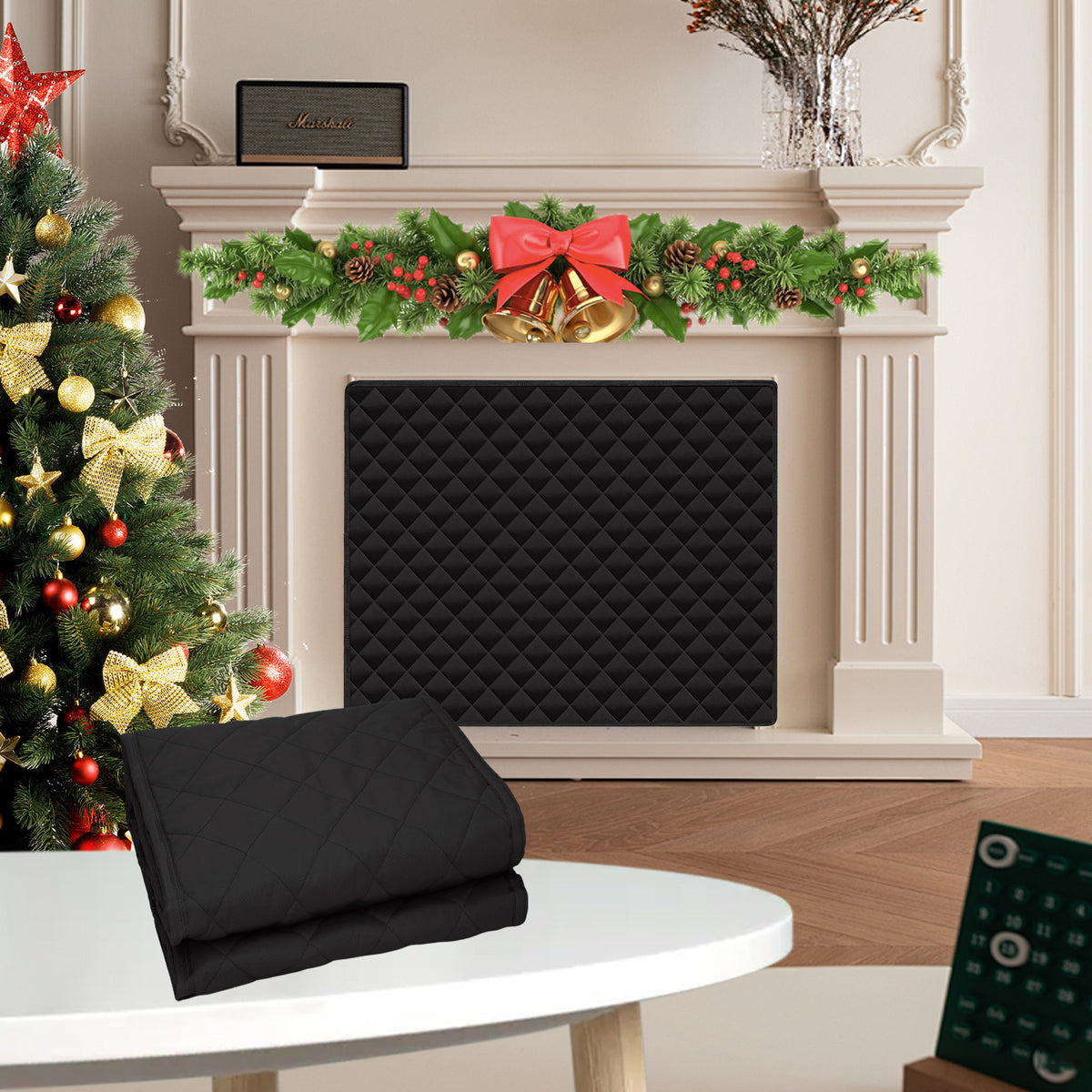 HioHa Magnetic Fireplace Indoor Fireplace Covers Keep Drafts Out Stops Heat Loss Fireplace Strong Magnet for Iron Fireplace Frame Fireplace Screen 39x32