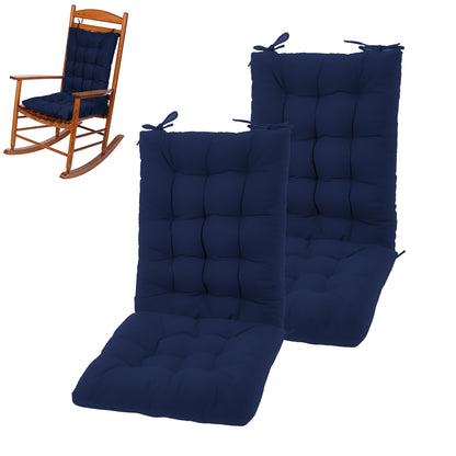 HioHa Rocking Chair Cushion, 49x19x3 inch Lounge Chaise Chair Cushion with Ties, Thickened Recliner Cushion Double-Sided Foldable(Blue)