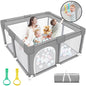 HioHa 52" x 52" Baby Playpen, Portable Play Yard with Sturdy Steel Frame & Breathable Mesh, Indoor Outdoor Baby Play Area