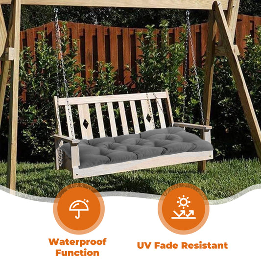 LCGOD Patio Swing Cushions, for Outdoor Bench, Waterproof Fade Resistant 60x20X3 in Gray