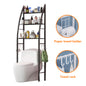 HioHa Over the Toilet Storage, Bathroom Organizer and Storage Shelf with Paper Holder and Hooks, New Over Toilet Storage Rack for Bathroom Laundry Room Balcony, 17.32"W Black