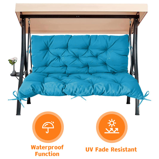 LCGOD Patio Bench Cushion, for Outdoor Swing Chair, Waterproof & Fade Resistant, 60x40x4 in, Blue