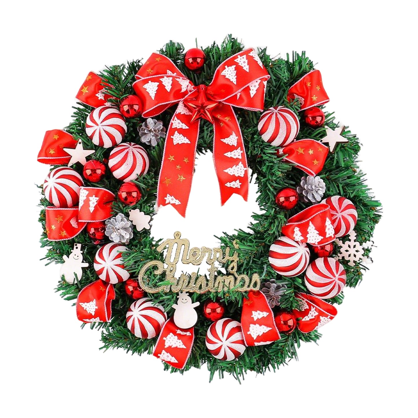 HioHa Christmas Wreaths & Fall Wreath for Front Door, 16-inch Artificial Decor with Pine Cones & Berries for Indoor Outdoor Use