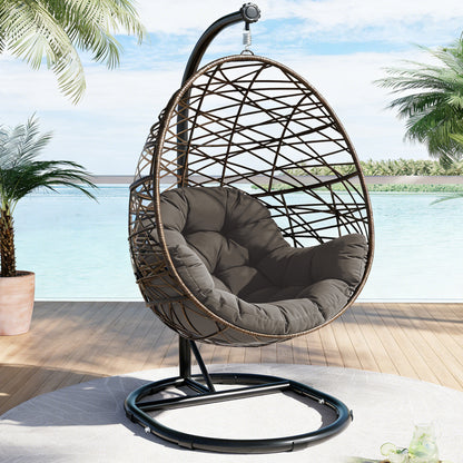 LCGOD 4" Thick Egg Chair Cushion, PP Cotton Filling, Removable Waterproof Cover, Non-Slip for Hanging Swing, Patio Garden & Indoor Lounger