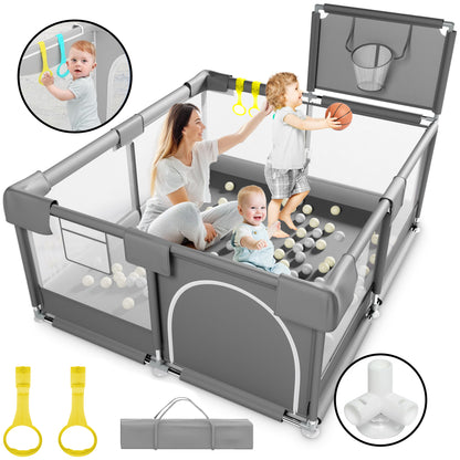 HioHa Baby Playpen, Portable Play Yard Baby Fences with Storage Bag for Infant Toddler(SWBP6)