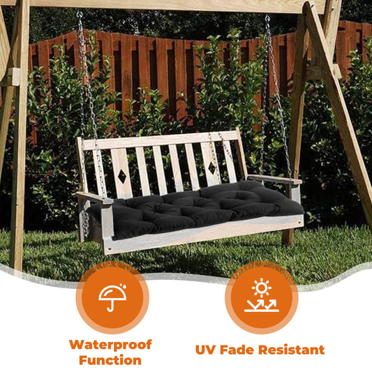 LCGOD Patio Swing Cushions, for Outdoor Bench , Waterproof & Fade-Resistant 60x20x3 in Black