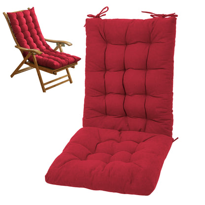 HioHa Rocking Chair Cushion, 49x19x3 inch Lounge Chaise Chair Cushion with Ties, Thickened Recliner Cushion Double-Sided Foldable(Reddish Brown)