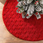 HioHa 48" Christmas Tree Skirt Red Cable Knit Plush Fur Holiday Decor