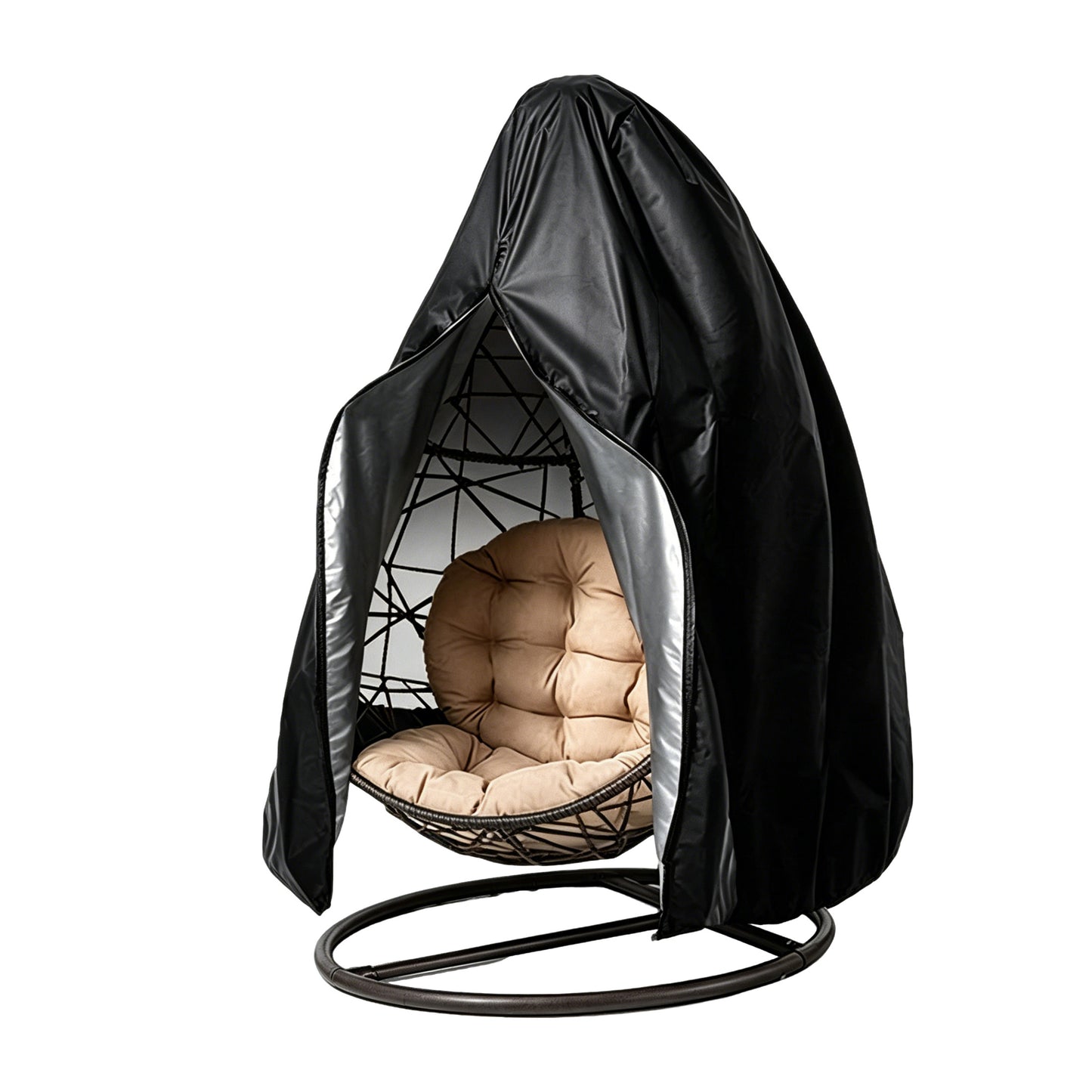 Lcgod Patio Egg Chair Cover with Zipper, Waterproof Weather Resistant Windproof Wicker Hanging Swing Chair Cover, 75" x 45"