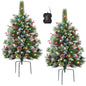 HioHa Pre-lit Christmas Planter Filler, Outdoor/Indoor LED Bushes with 8 Modes Warm White Lights, Pine Cones & Berries