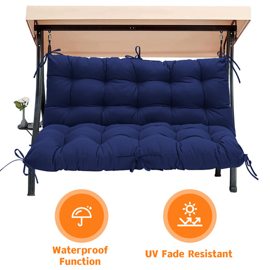 LCGOD Patio Bench Cushion, for Outdoor Swing Chair, Waterproof & Fade Resistant, 60x40x4 in, Deep Blue