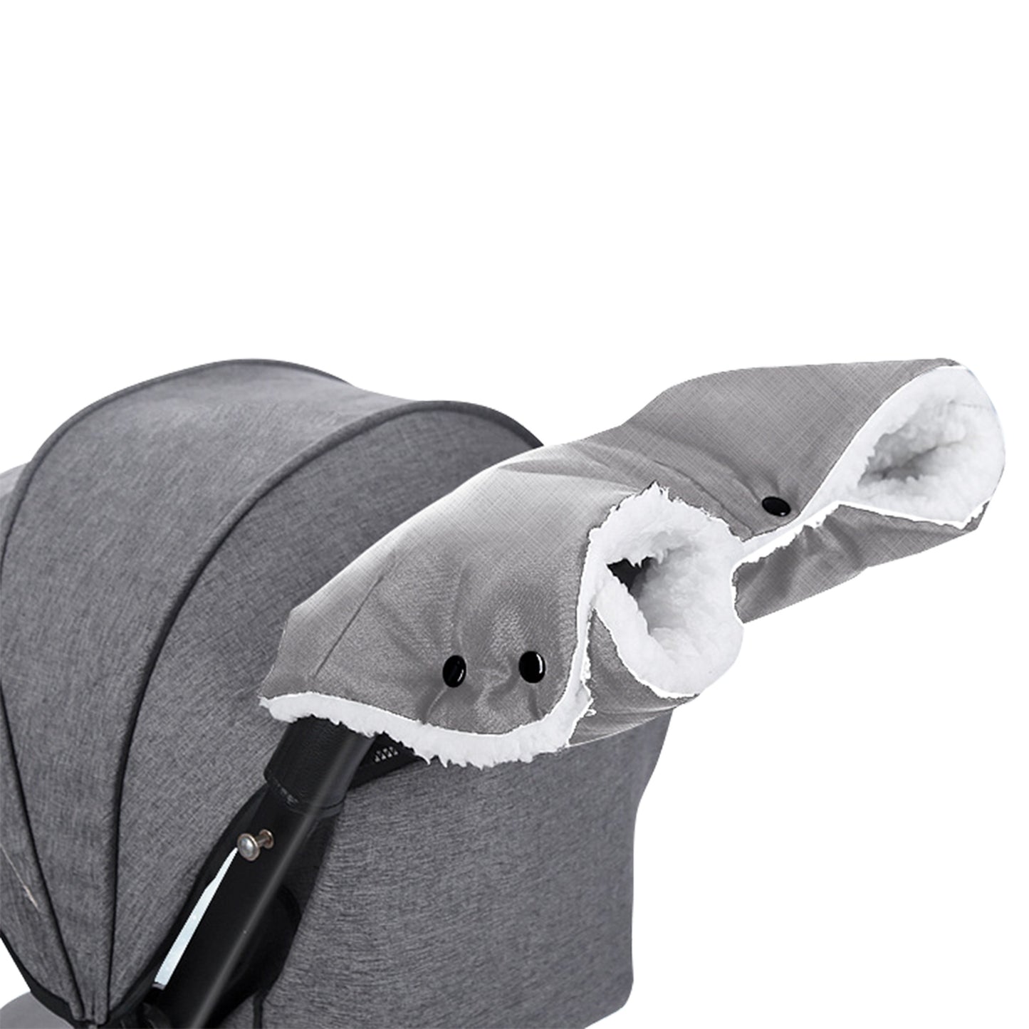 HioHa Stroller Hand Muff Warmer for Parents, Winter Pushchair Accessory Fits Most Buggies & Bike Trailers, Gray