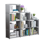 HioHa 12-Cube Storage Organizer, Portable Folding Bookshelf with Adjustable Shelves , Space Saving Unit for Home Office Closet , Grey