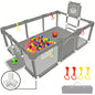 HioHa Large Baby Playpen, Big Playard with Basketball Hoop, Portable Play Yard Baby Fences with Storage Bag for Infant Toddler