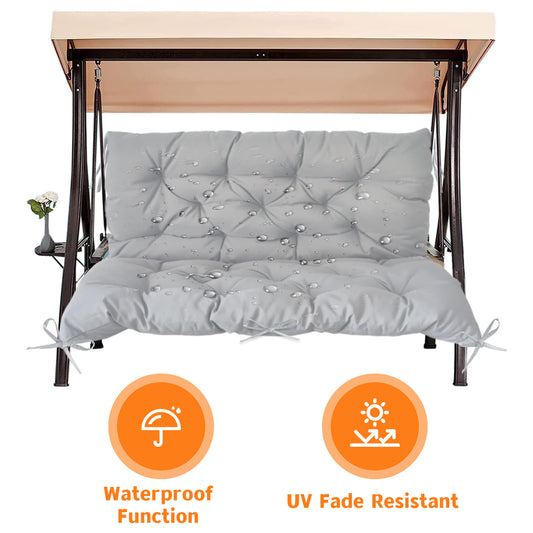 LCGOD Patio Bench Cushion, for Outdoor Swing Chair, Waterproof & Fade Resistant, 60x40x4 in, Gray