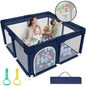 HioHa 52" x 52" Baby Playpen, Portable Play Yard with Sturdy Steel Frame & Breathable Mesh, Indoor Outdoor Baby Play Area
