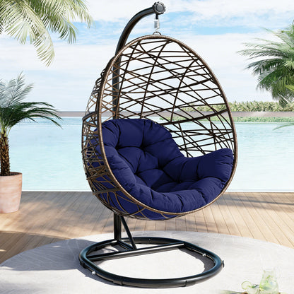 LCGOD 4" Thick Egg Chair Cushion, PP Cotton Filling, Removable Waterproof Cover, Non-Slip for Hanging Swing, Patio Garden & Indoor Lounger
