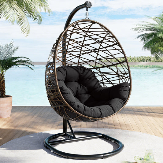 LCGOD 4" Thick Egg Chair Cushion, PP Cotton Filling, Removable Waterproof Cover, Non-Slip for Hanging Swing, Patio Garden & Indoor Lounger