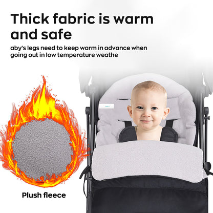 HioHa Universal Baby Stroller Footmuff, Winter Warm Pram Sack with 5-Point Harness Opening, Windproof & Water-Resistant, Machine Washable Cosy Liner for Newborn to Toddler, Fits Most Strollers Grey