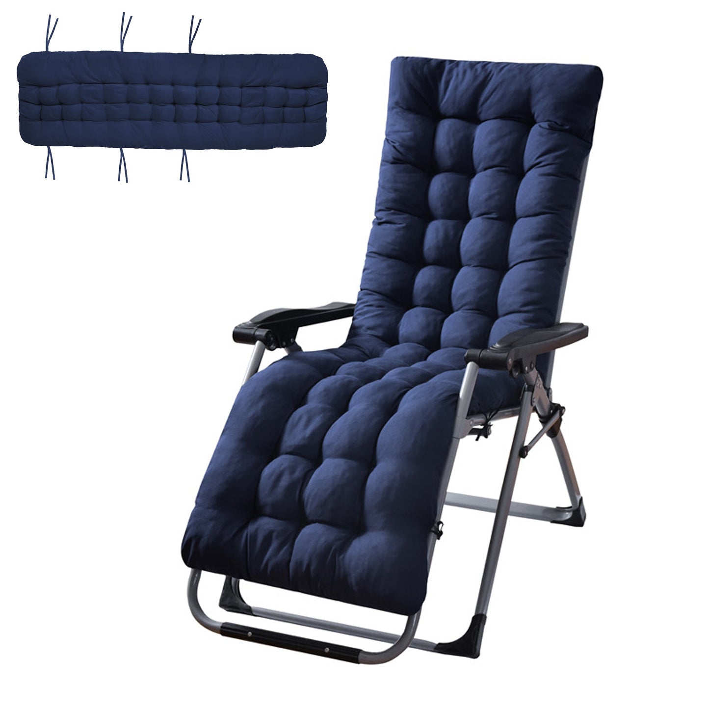 HioHa Chaise Lounge Cushion, 67x20x3 inch Rocking Chair Cushion with Ties and Top Cover, Patio Swing Bench Cushion Sofa Mat for Outdoor Indoor Furniture(Blue)