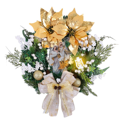 HioHa Christmas Wreaths & Fall Wreath for Front Door, 16-inch Artificial Decor with Pine Cones & Berries for Indoor Outdoor Use