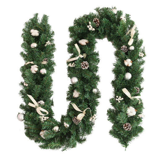 HioHa Christmas Garland 9ft Artificial Pine Garland with Pine Cones Berries for Holiday Indoor Outdoor Decor