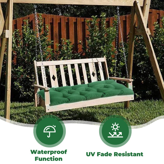 LCGOD Patio Swing Cushions, for Outdoor Bench , Waterproof & Fade-Resistant 60x20x3 in Dark Green