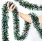 HioHa 50ft Christmas Garland, Green Metallic Shiny Twist, Christmas Tree Hanging Decoration, Indoor Outdoor Holiday Party Supplies
