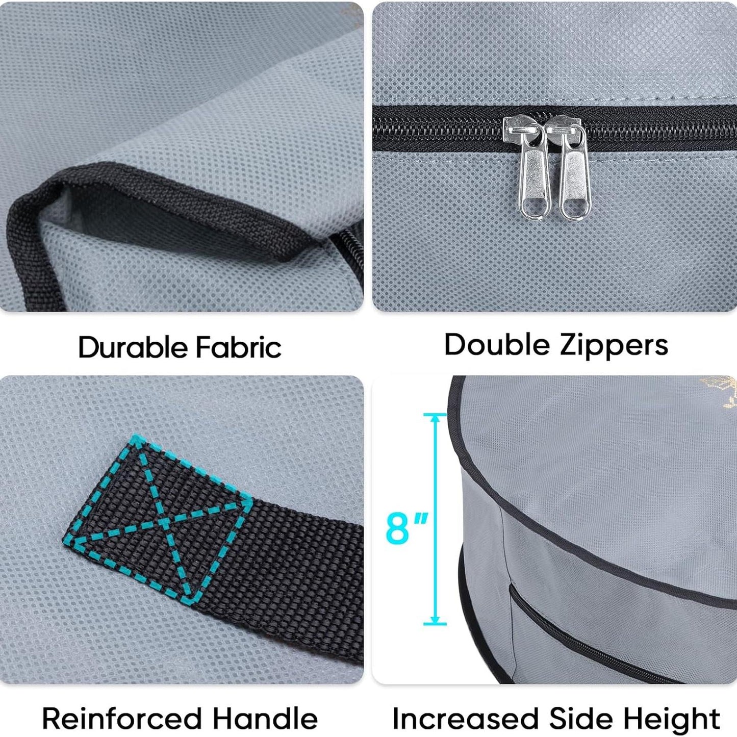 HioHa 12 Inch Christmas Wreath Storage Bag, Protective Fabric Organizer Box with Handle for Holiday Decorations, Red