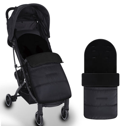 HioHa Universal Baby Stroller Footmuff, Winter Warm Pram Sack with 5-Point Harness Opening, Windproof & Water-Resistant, Machine Washable Cosy Liner for Newborn to Toddler, Fits Most Strollers Black