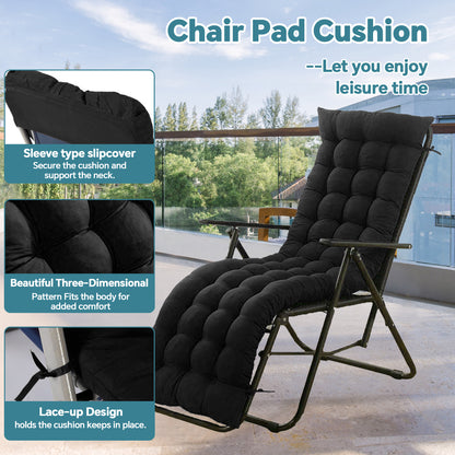 HioHa Lounge Chaise Chair Cushion,High Back Cushion Rocking Chair Padded Sofa Mat with Pillow 67x20x3.15 Inch
