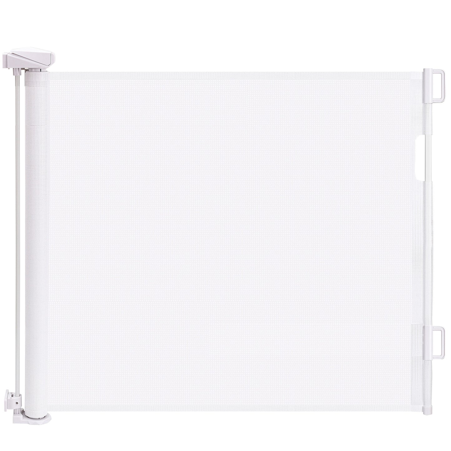 HioHa 59 Inch Retractable Gate, Hardware-Mounted Mesh Safety Gate for Stairs & Doorways, White
